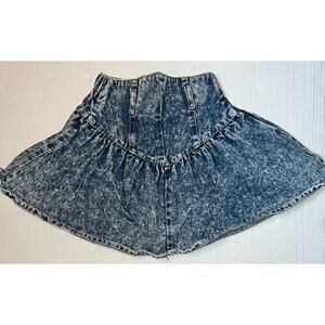 Vintage Acid wash 80s Denim high waisted skirt. Kelly Christine girls size 7.